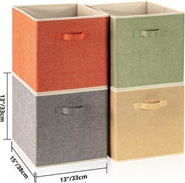 LA CUTE Aufbewahrungsbox Organizer-Korb-Set: Aufbewahrungsboxen mit Griffen, 4er-Pack, gemischt (4er Set Aufbewahrungsboxen, 4 St., 4er Set Aufbewahrungsboxen mit unterschiedlicher Farbe), Stabile und langlebige Konstruktion