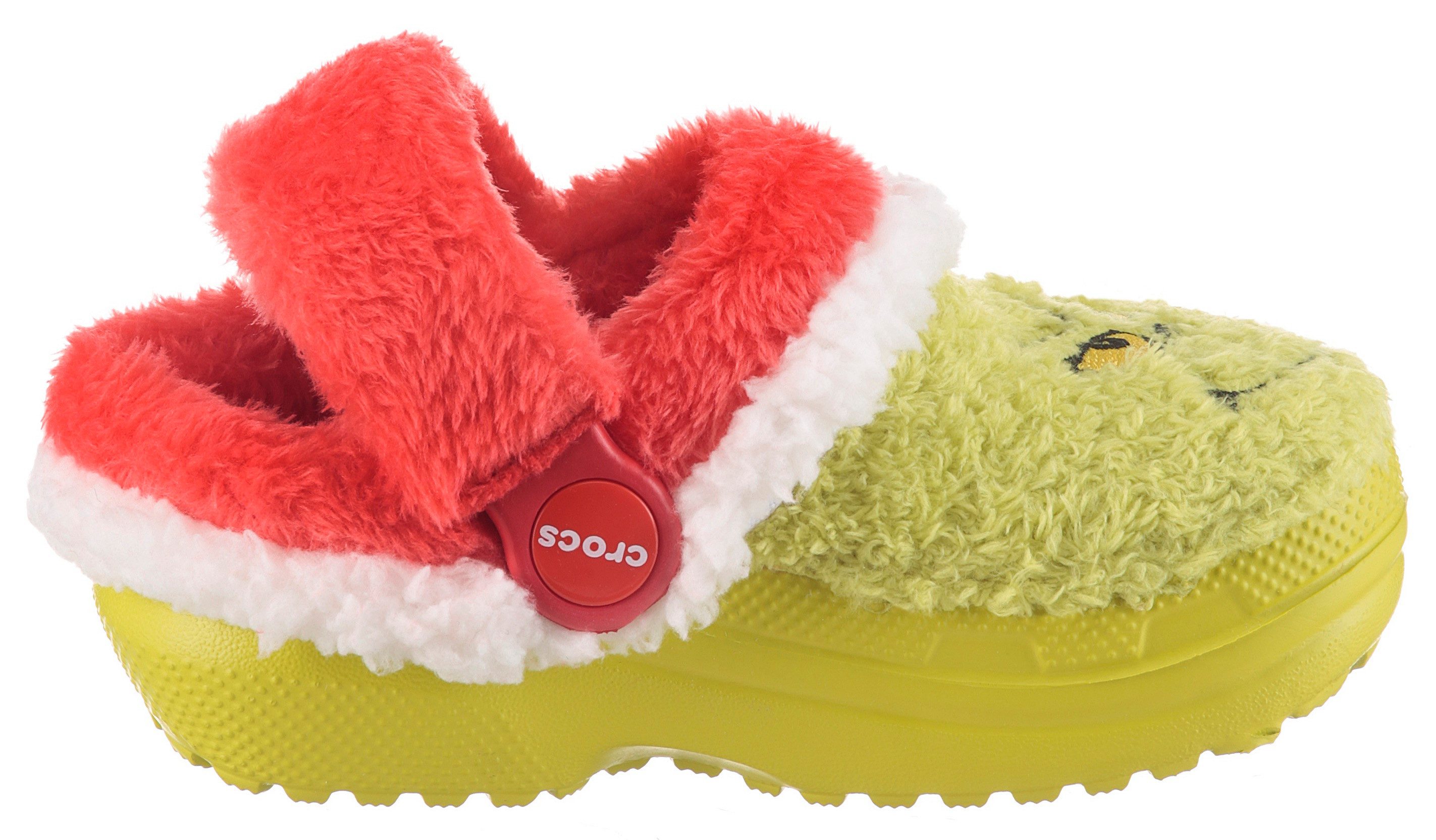 Crocs Toddler The Grinch Classic Lined Clog Clog Hausschuh, Weihnachtsschuh mit Grinch Motiv