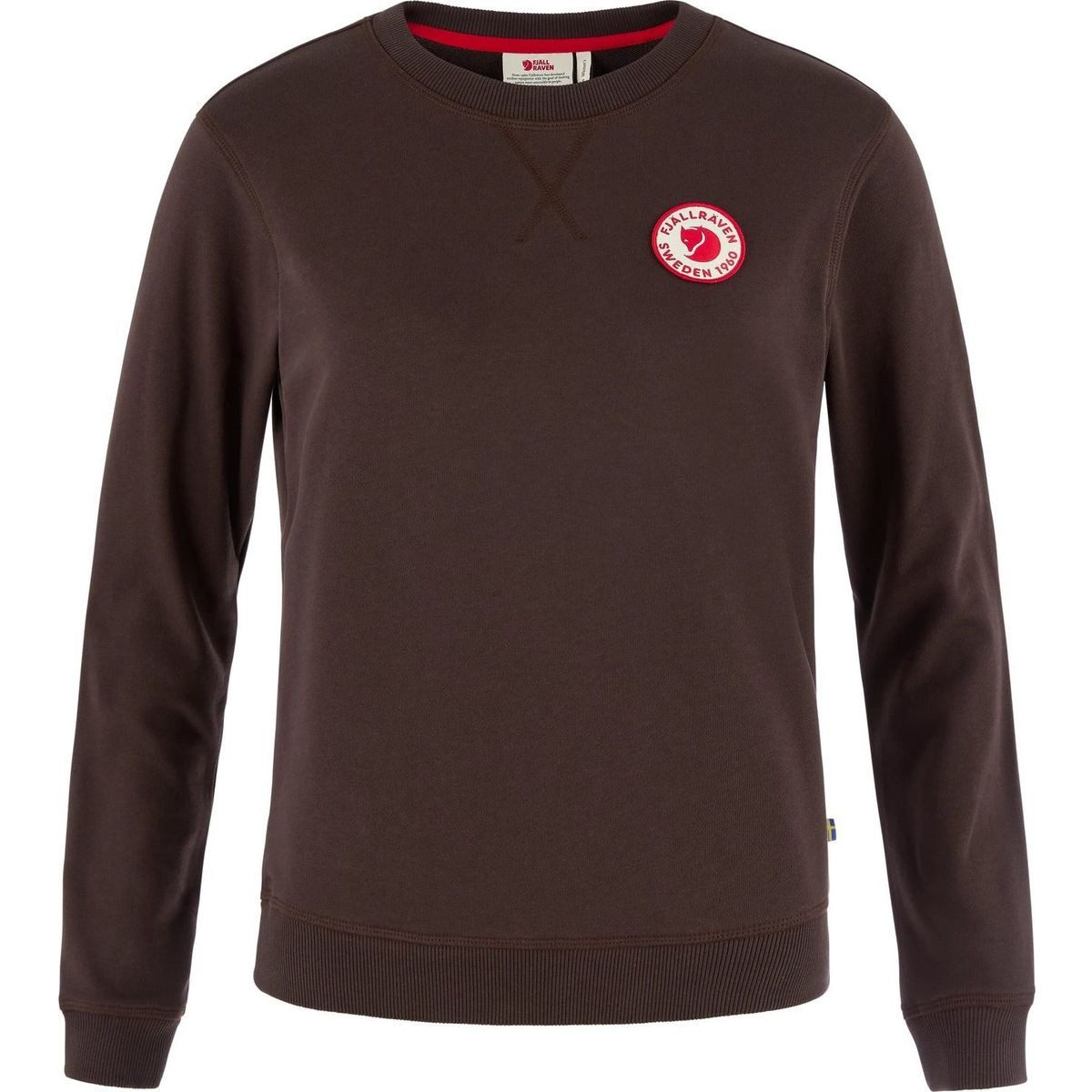 Fjällräven Sweatshirt 1960 Logo Badge Sweater W Komfortabler Damenpullover aus Baumwolle mit geripptem Halsausschnitt