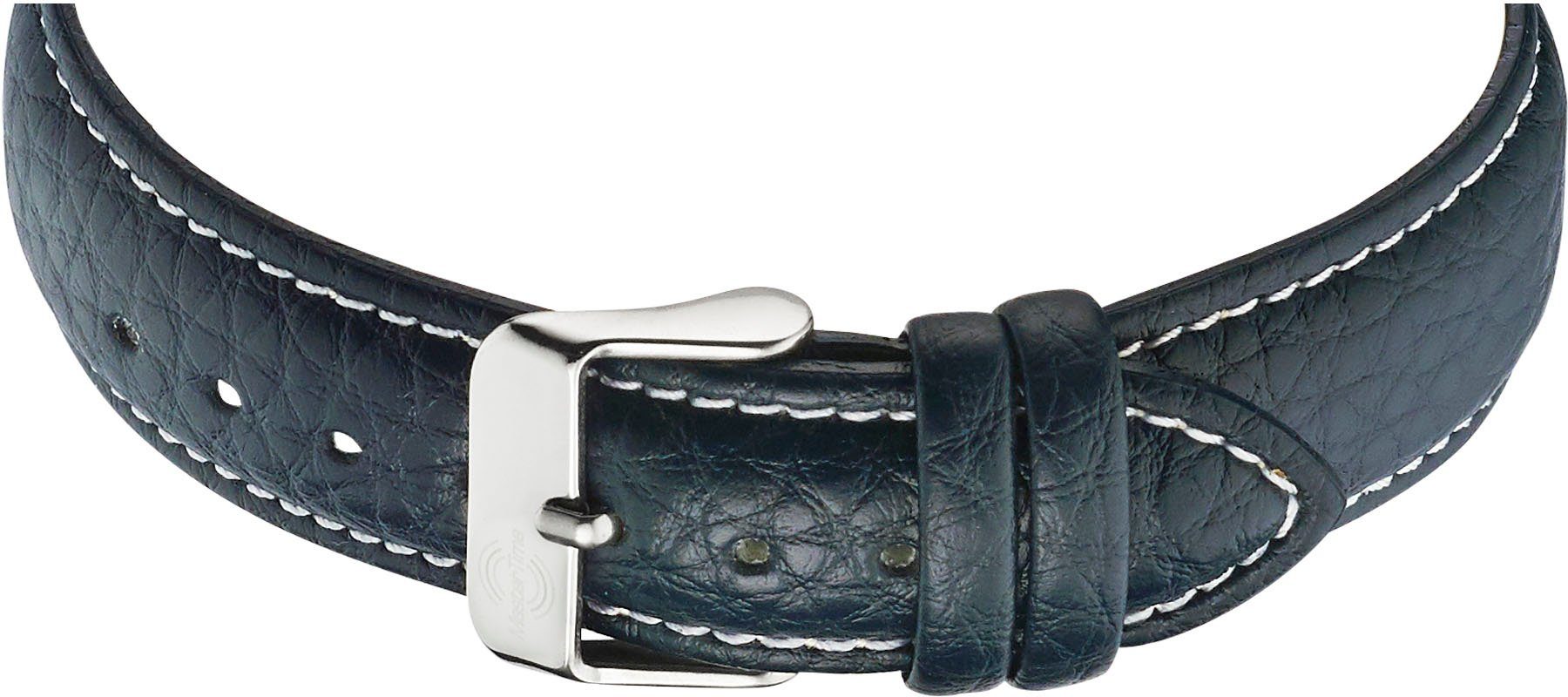 MASTER TIME Funkuhr Basic MTGA-10493-32L, Armbanduhr, Quarzuhr, Herrenuhr, Datum, Leuchtzeiger, Lederarmband