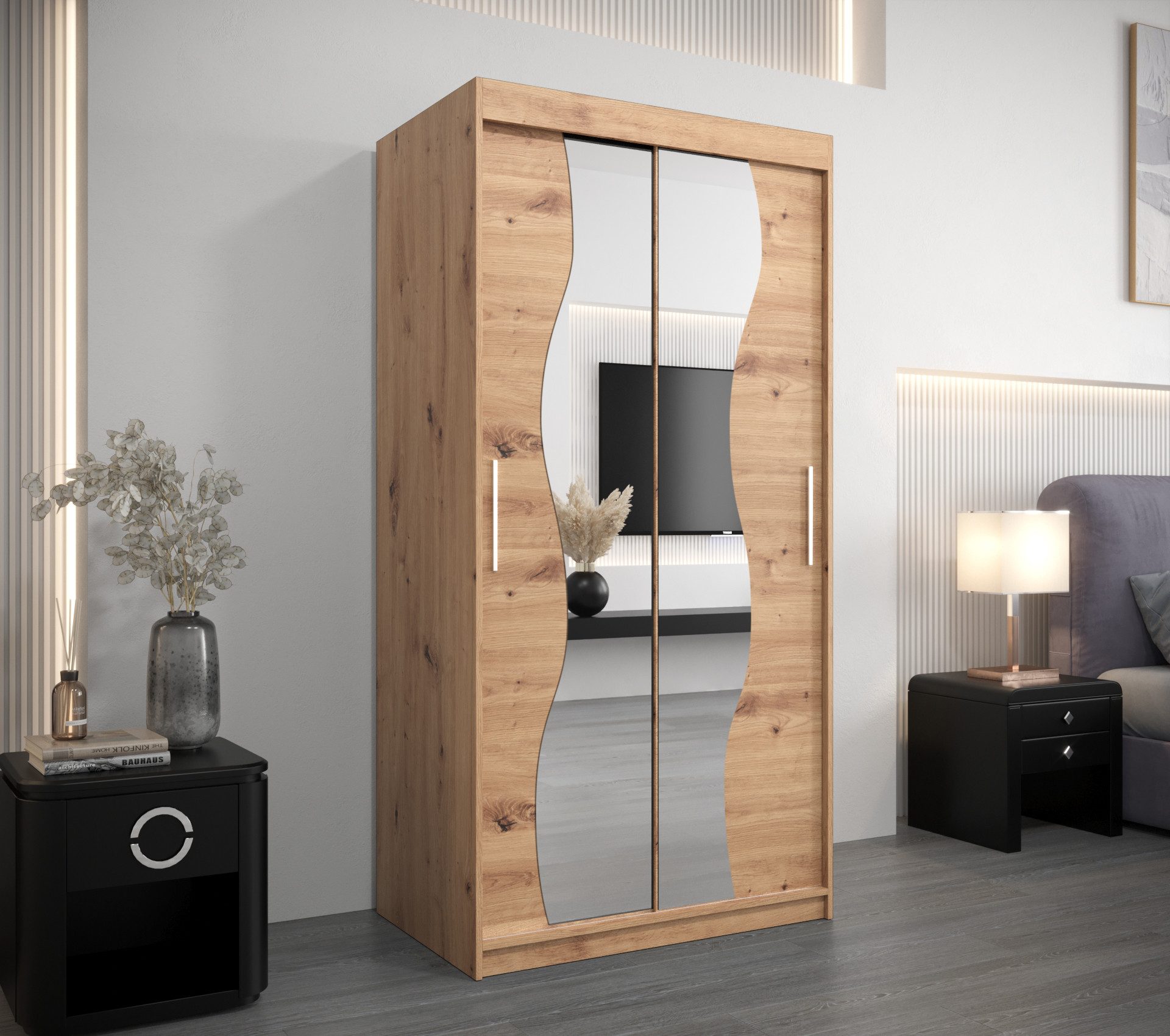 ABIKS MÖBEL Schwebetürenschrank MADRYT Schlafzimmerschrank - mit Spiegel, K günstig online kaufen