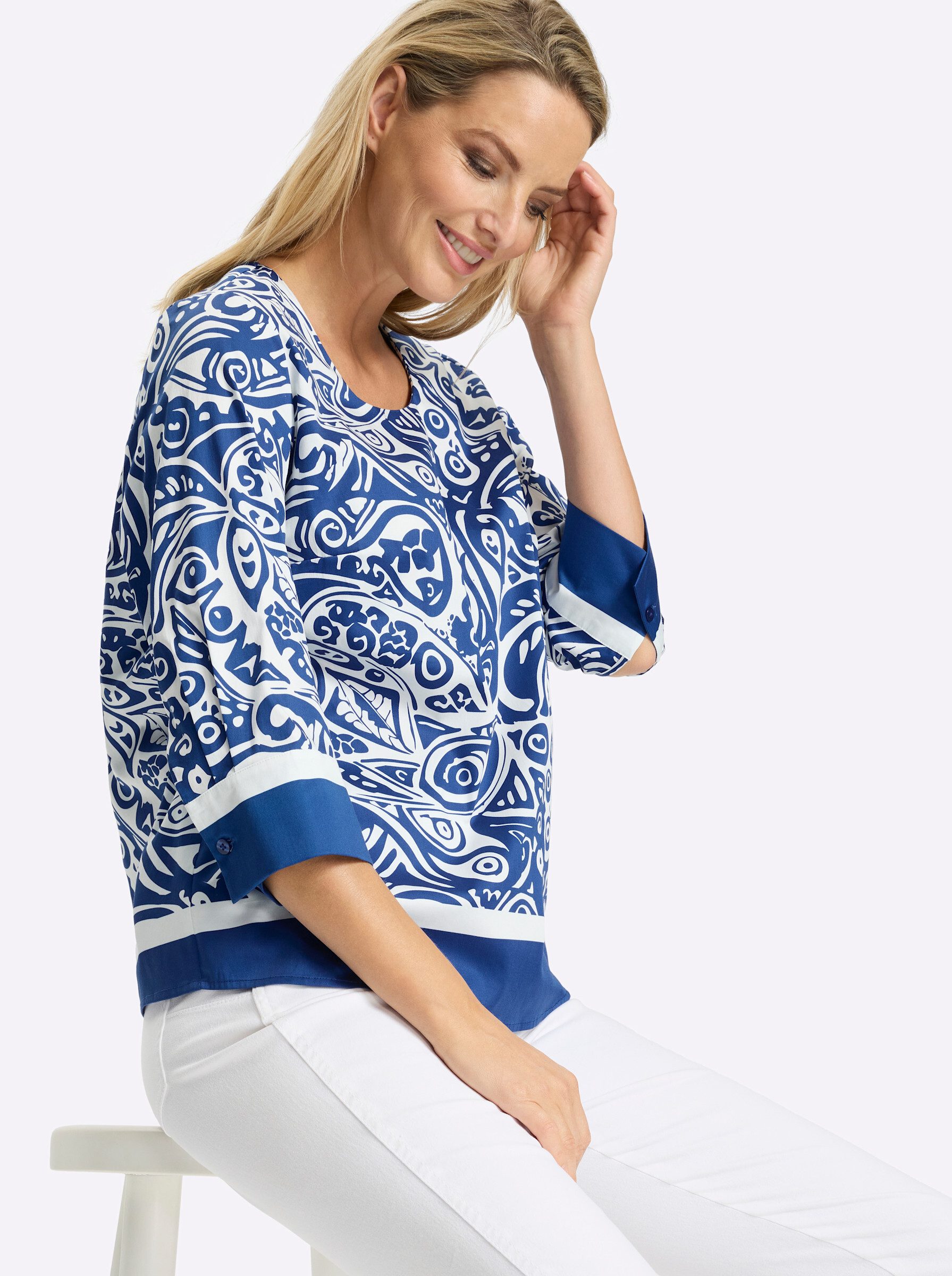 heine Klassische Bluse Druckbluse 3/4-Arm