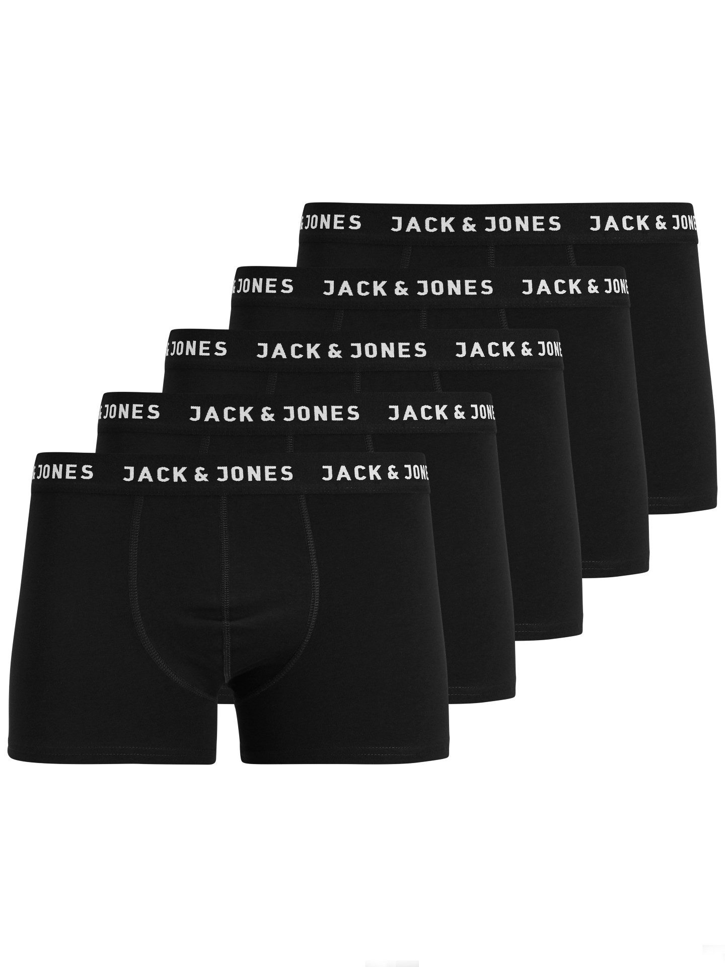 Jack & Jones Boxer JACHUEY im Fünferpack mit toniger Naht und elastischem Bund (Packung, 5-St) unifarben, modisch, eng anliegend, Baumwollmischung