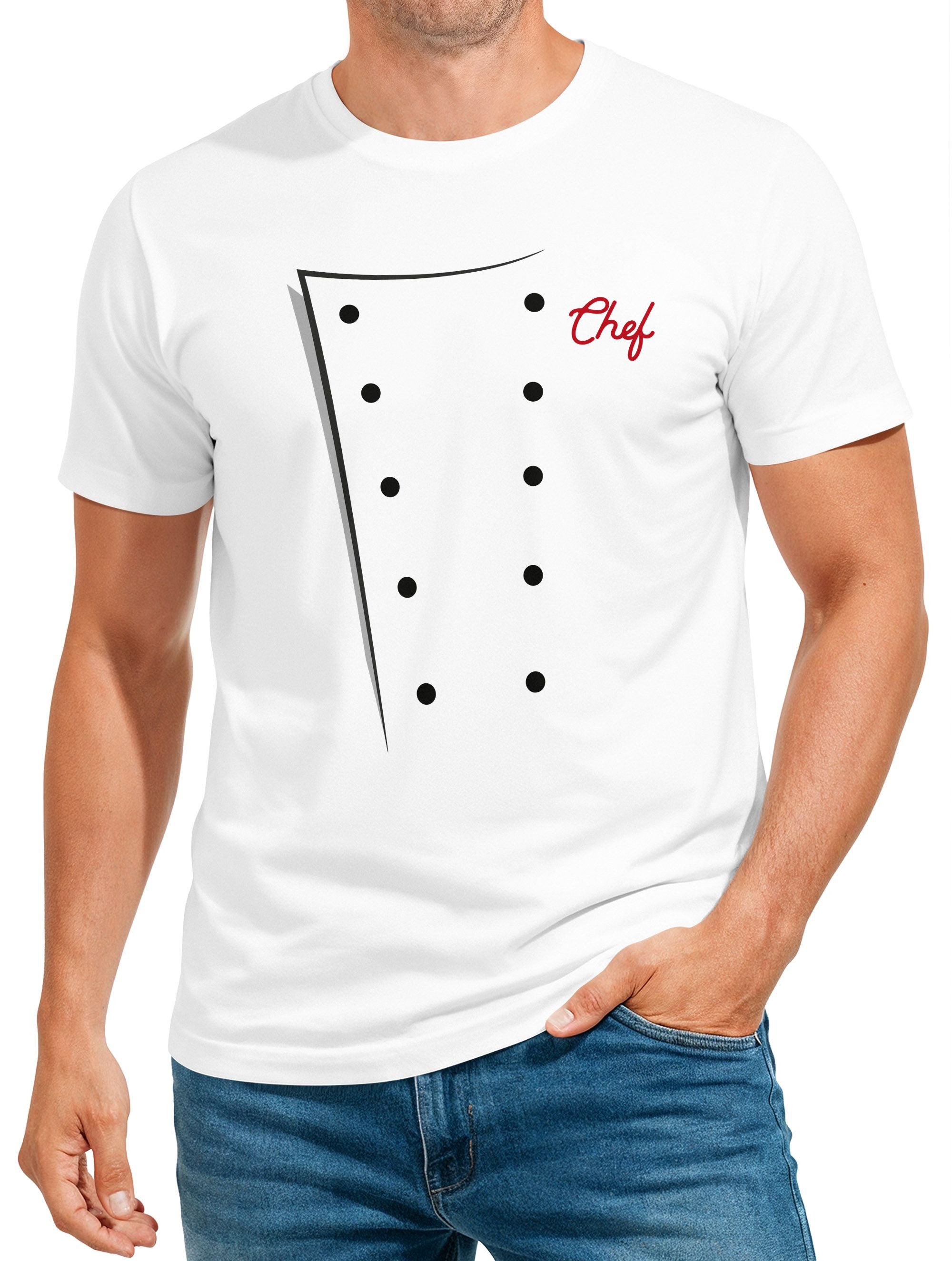 MoonWorks Print-Shirt Herren T-Shirt Koch Kochjacke Kostümshirt Fasching Ka günstig online kaufen