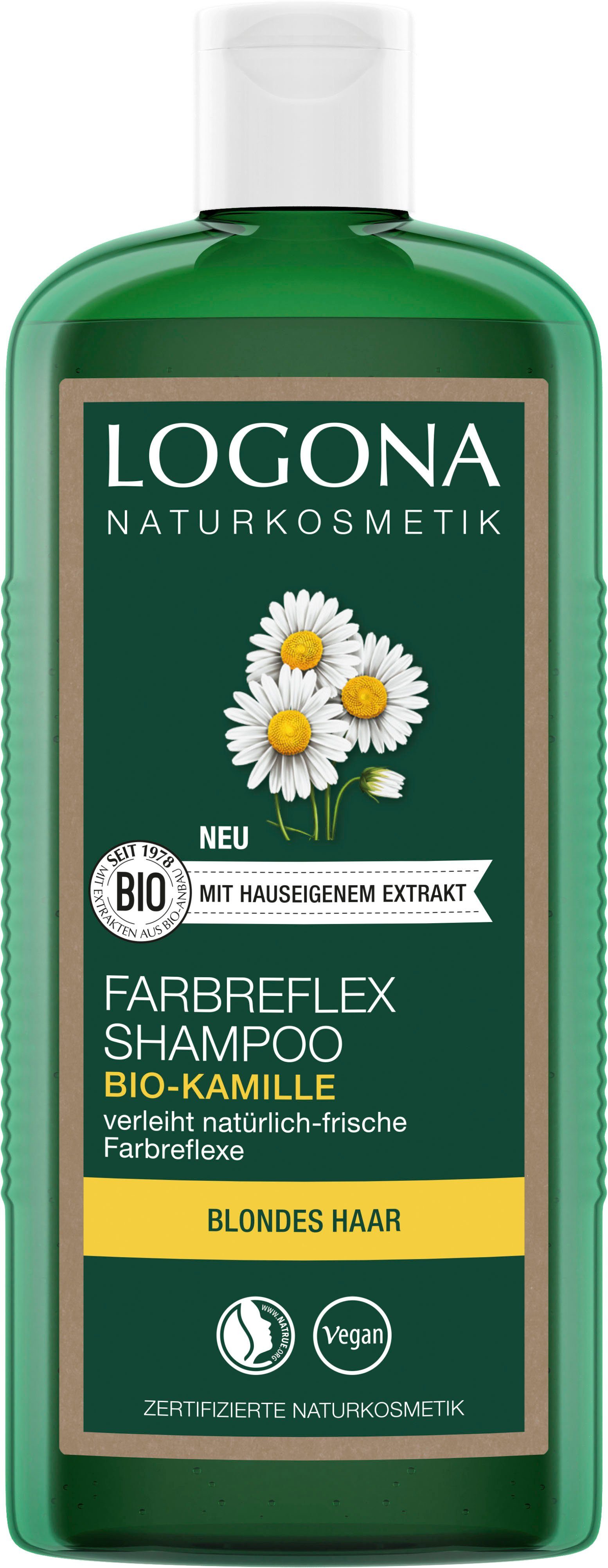 LOGONA Haarshampoo Logona Farbreflex Shampoo Blond Bio-Kamille, Für  natürlich blondes oder gefärbtes Haar