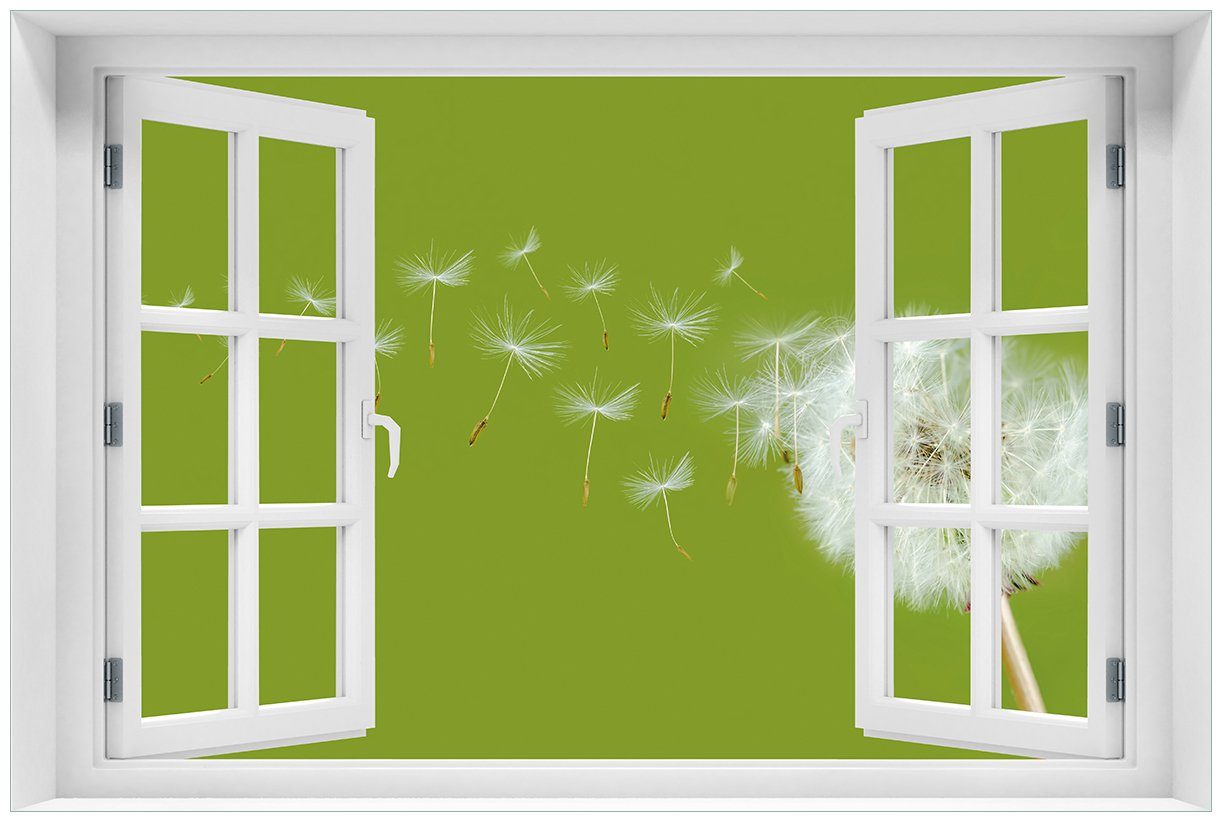 Wallario Acrylglasbild, Pusteblume auf der Wiese mit fliegenden Samen, in  verschiedenen Ausführungen online kaufen | OTTO