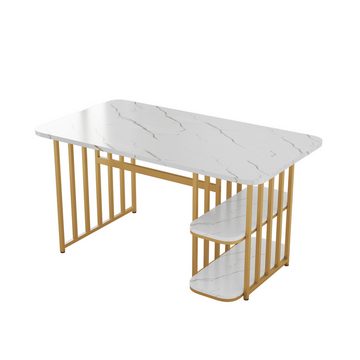 BlingBin Esstisch Esstisch-Set (5-St., 140*80*75cm, mit Esstisch, 4 Stühlen), Küchentisch-Set mit Stahlgestell und Stauraum