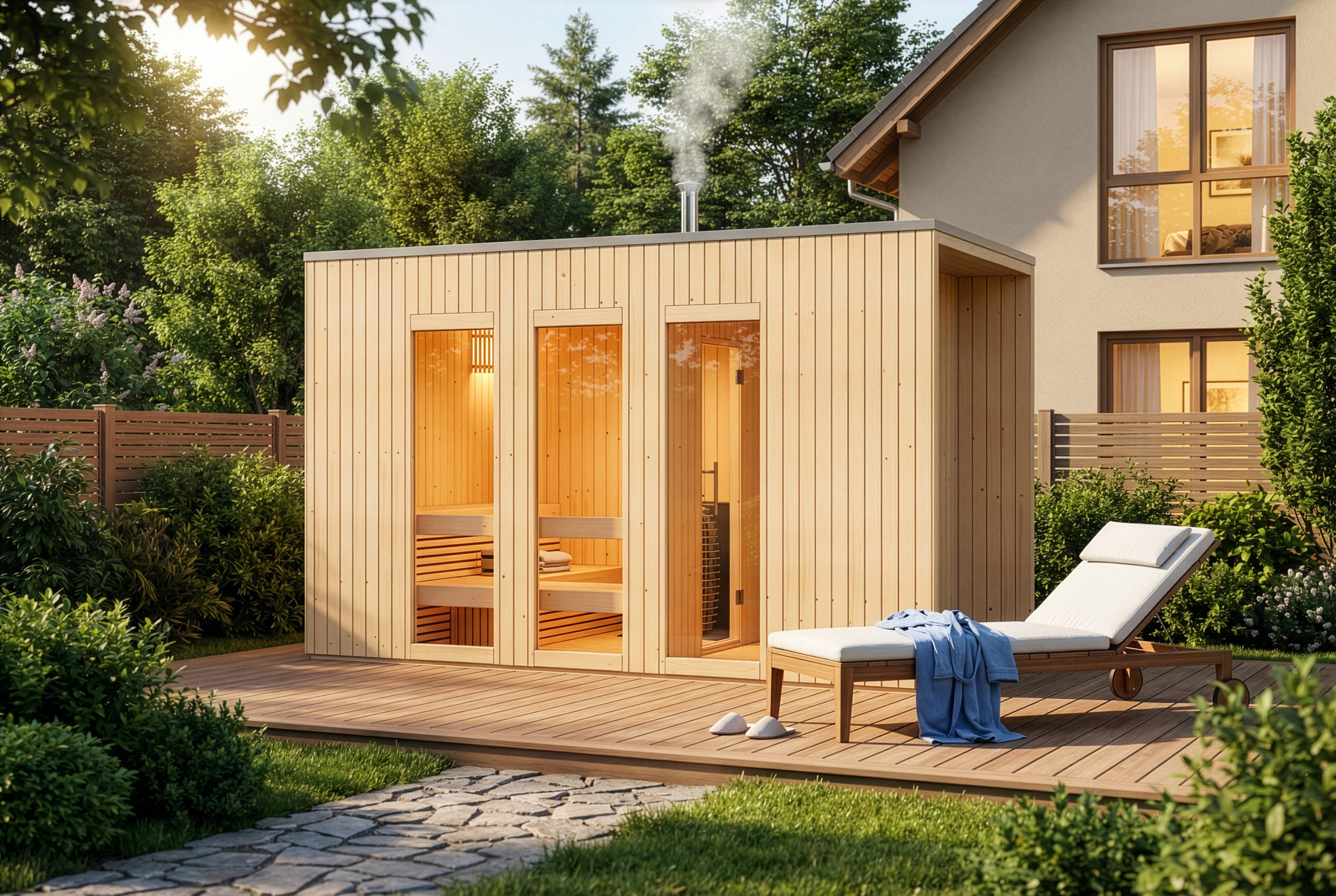 FinnTherm Saunahaus Tim, BxTxH: 210 x 382 x 239 cm, 72 mm, in Naturbelassen Inkl. Fußboden