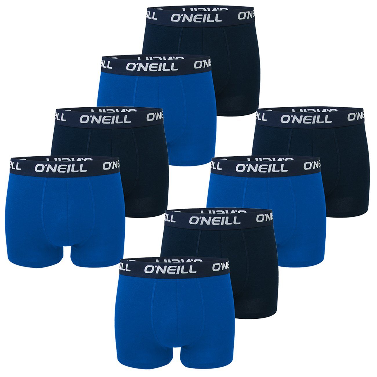 boxer (4749P) Webbund Cobalt Marine plain O'Neill Boxershorts O'Neill Logo Men 8x Multipack (8-St) mit