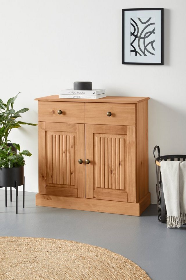 Home affaire Sideboard Liotta, mit 1 Schubkasten u. 1 verstellbare  Einlegeboden, massives Kiefernholz