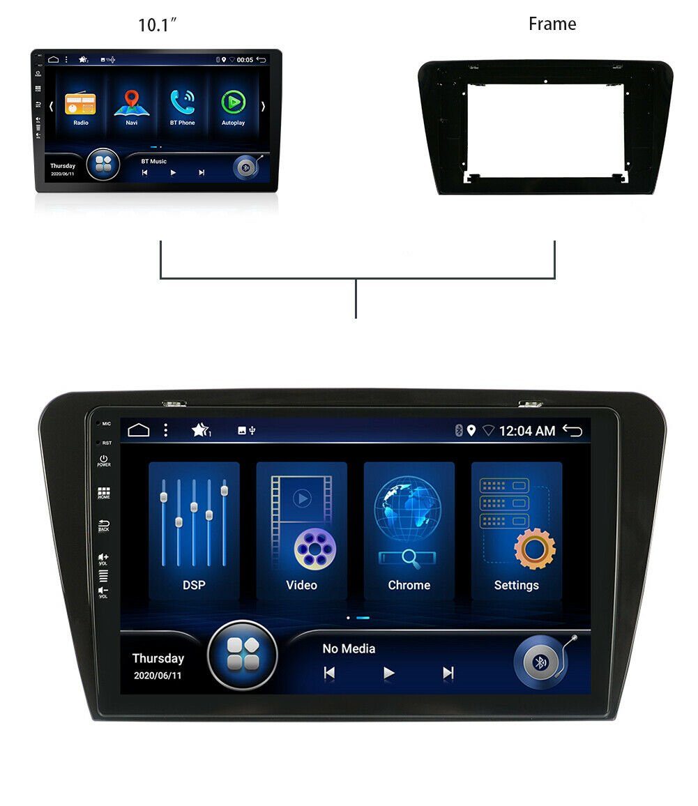 GABITECH Für Skoda Einbau-Navigationsgerät RAM Android 10 4GB Zoll 2014-2019 Carplay Autoradio Octavia