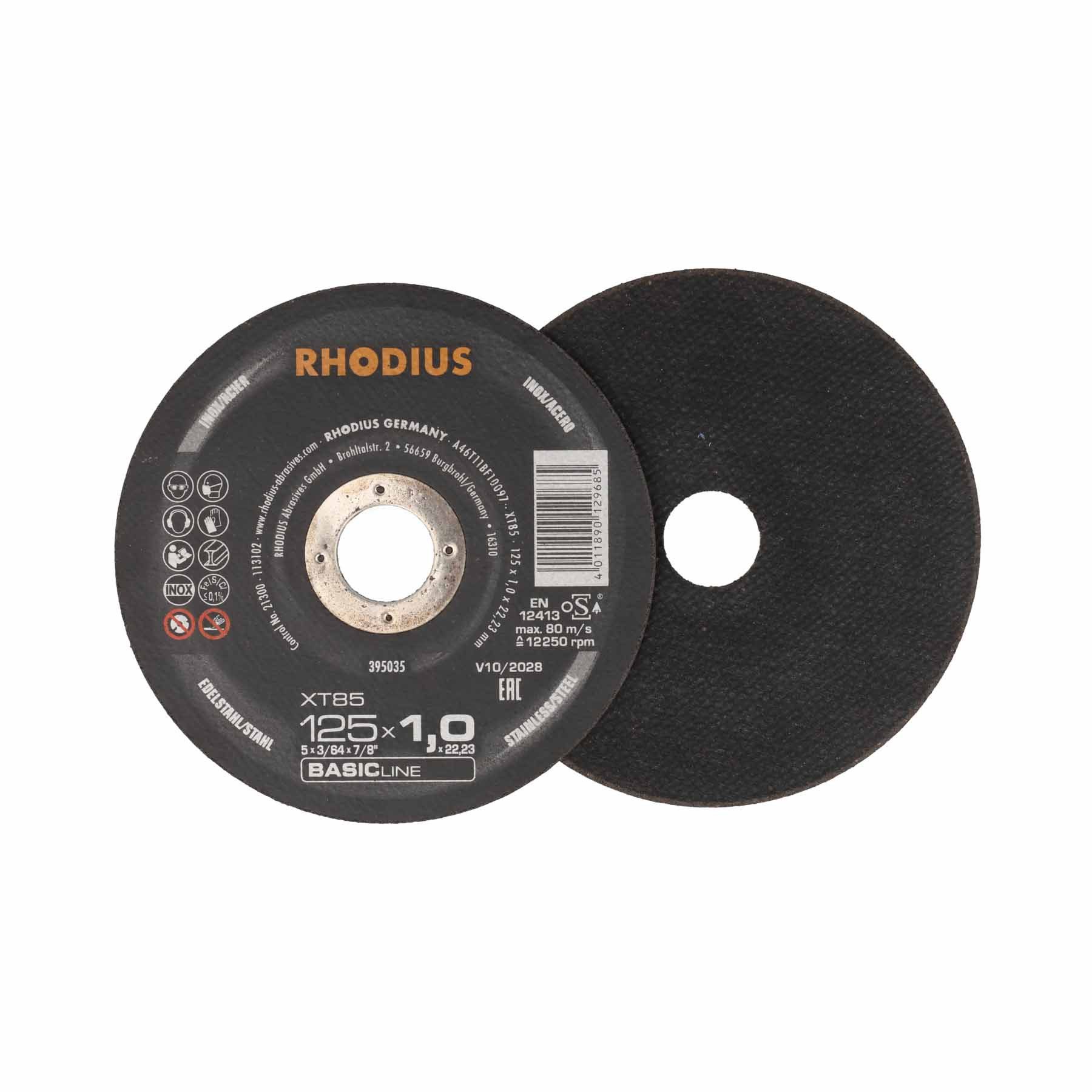 Rhodius Trennscheiben 125 × 1,0 × 22,23 mm – für Edelstahl & Stahl – dünn – 50 Stück, (50-tlg)