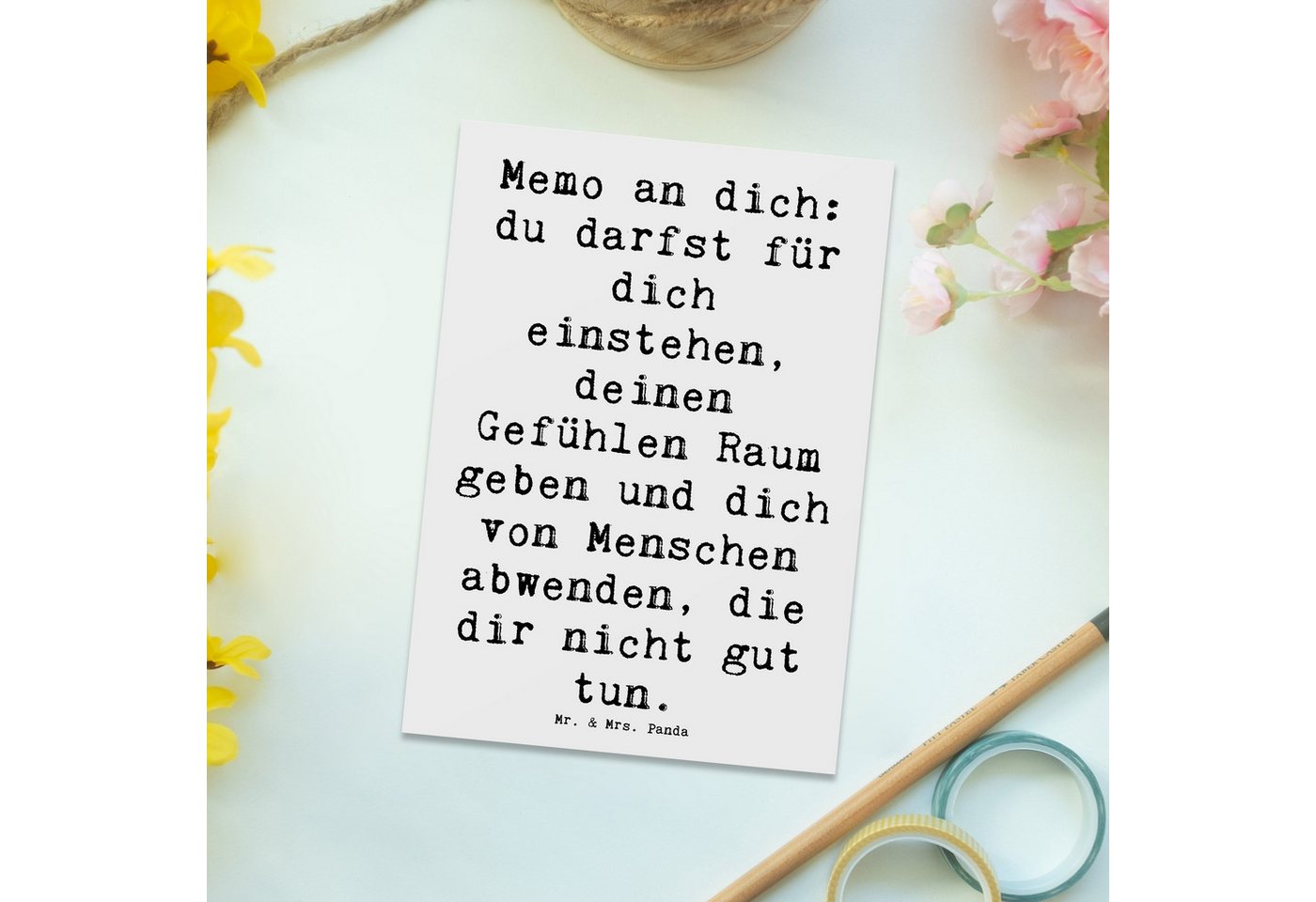 Thumbnail - Mr. & Mrs. Panda Postkarte Spruch Gefühle Freiheit - Weiß - Geschenk, Authentizität, Geburtstags