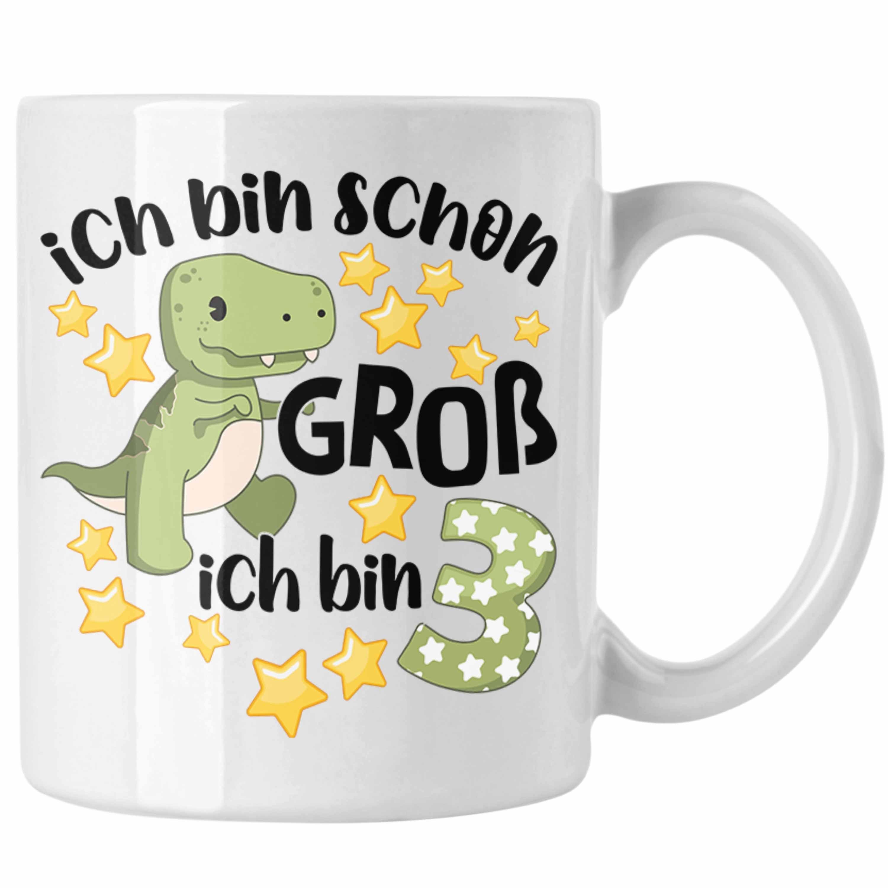 Trendation Tasse Jungen Jungs Weiss Geburtstag Jahre 3 für Tasse - 3. Dinosaurier 3 Trendation Sohn Jungs Geschenk Dino Alt