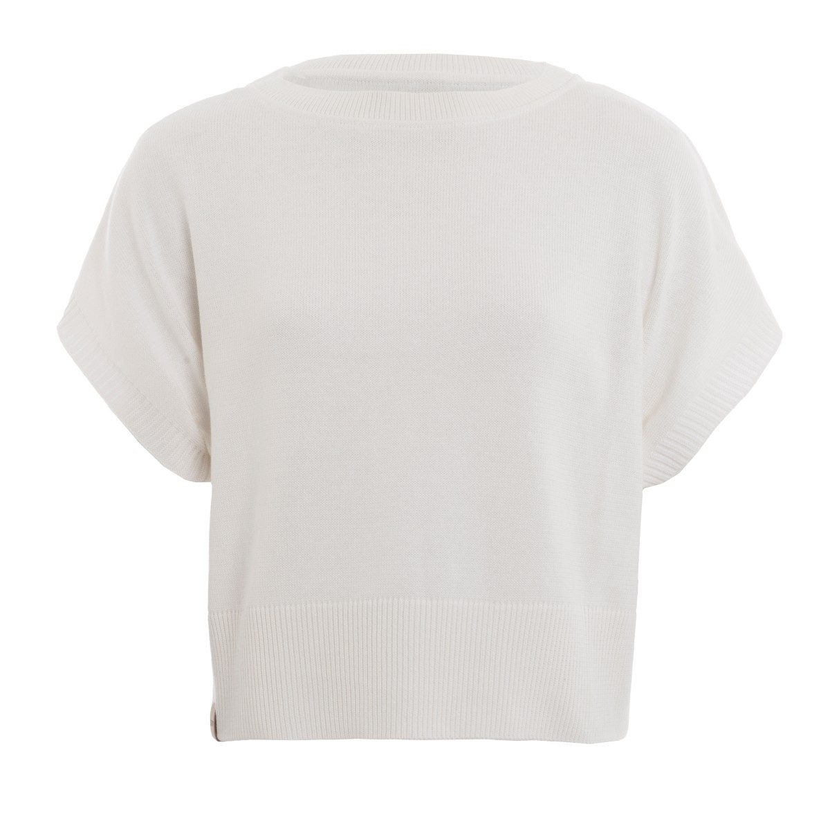 Knit Factory Strickpullover Casy Woolwhite 40 42 Weiß 40/42 (1-tlg) Modell Casy, für Frühjahr, Sommer
