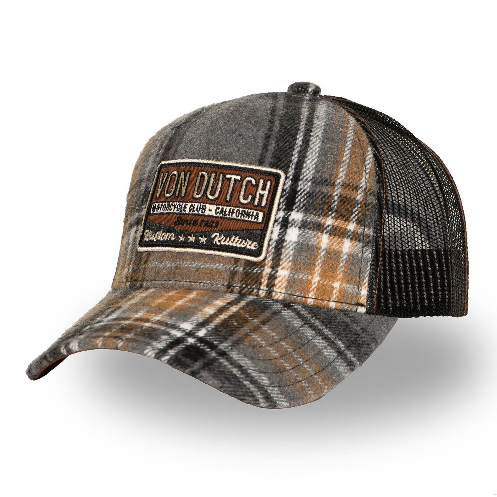 Von Dutch Trucker Cap Von Dutch Originals Trucker Cap - Check Pattern - Flannel Mesh (Basecap, Meshcap, Trucker Kappe)