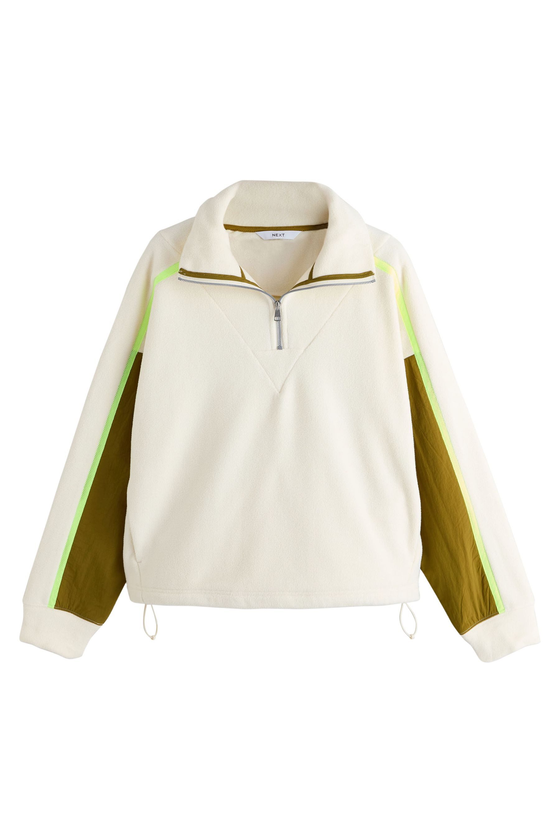 Next Fleecepullover Fleece mit halben Reißverschluss und Blockstreifen (1-tlg)