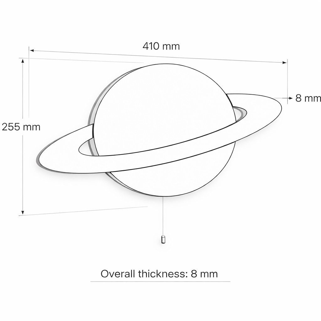COZYCOLLECTIONS LED Wandleuchte Wandnachtlicht, Blaue Planet + Gelber Mond in Holzoptik, LED, Warmweiß, Montessori: sanftes Licht & eigener Schalter – selbstständig nutzbar