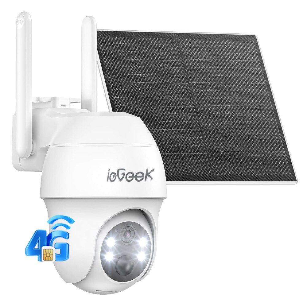 TWUFY Überwachungskamera 4G LTE überwachungskamera mit sim karte outdoor Solar Akku kamera (outdoor, Außenkamera, Außenbereich, Home,Schule,Geschäft,Wald,Farm,Campingbus,Straße, 2K 360° Kabellose Überwachung Farb/IR Nachtsicht IP66 Wasserdichte, 1-tlg., Außenkamera ohne WLAN PIR Erkennung App-Steuerung, Zwei-Wege-Audio PTZ Kabellos Kamera TF/Cloud-Speicher)