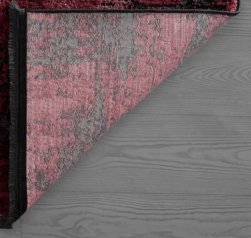 Teppich Vintage-Teppich Bro-Ziegler aus reinem Polyester, TaraCarpet, rechteckig, Höhe: 10 mm, moderner edler BOHO Vintage rot Wohnzimmer Schlafzimmer 080x150 cm