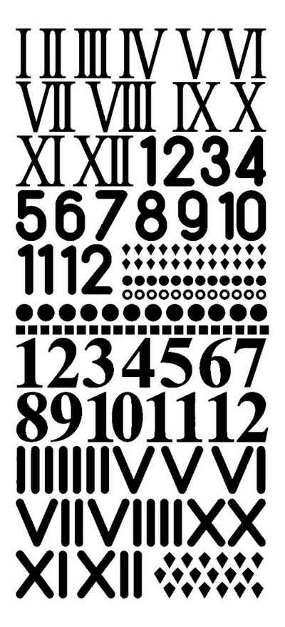 Rayher Sticker »Uhrenziffern«, 23 cm x 10 cm