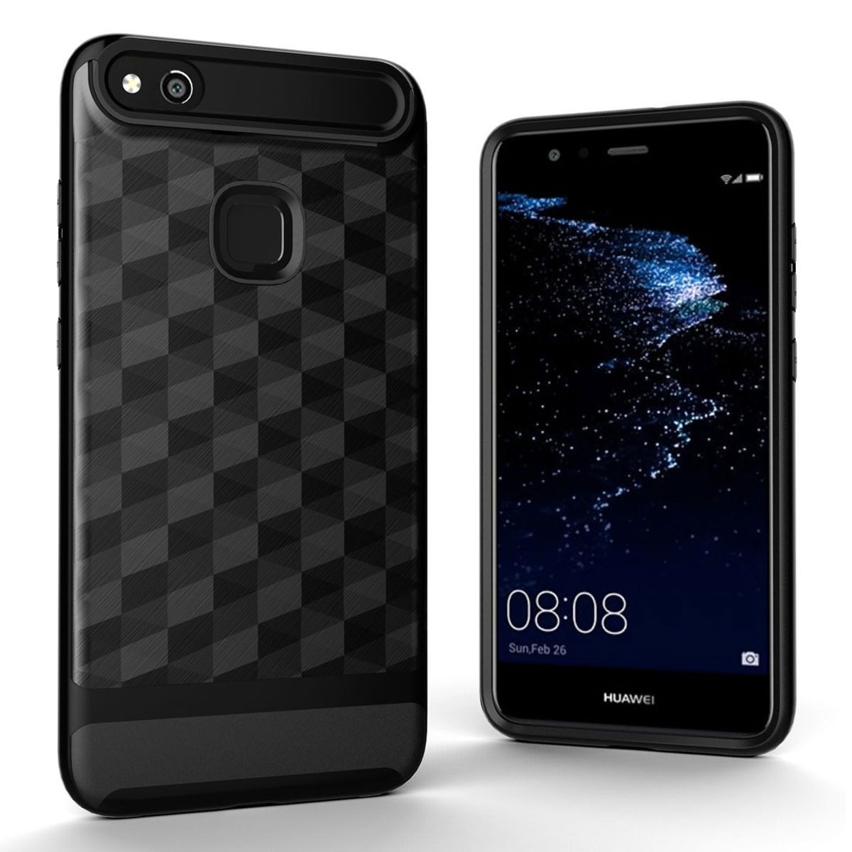 König Design Handyhülle Huawei P10 Lite, Huawei P10 Lite Handyhülle Backcover Schwarz