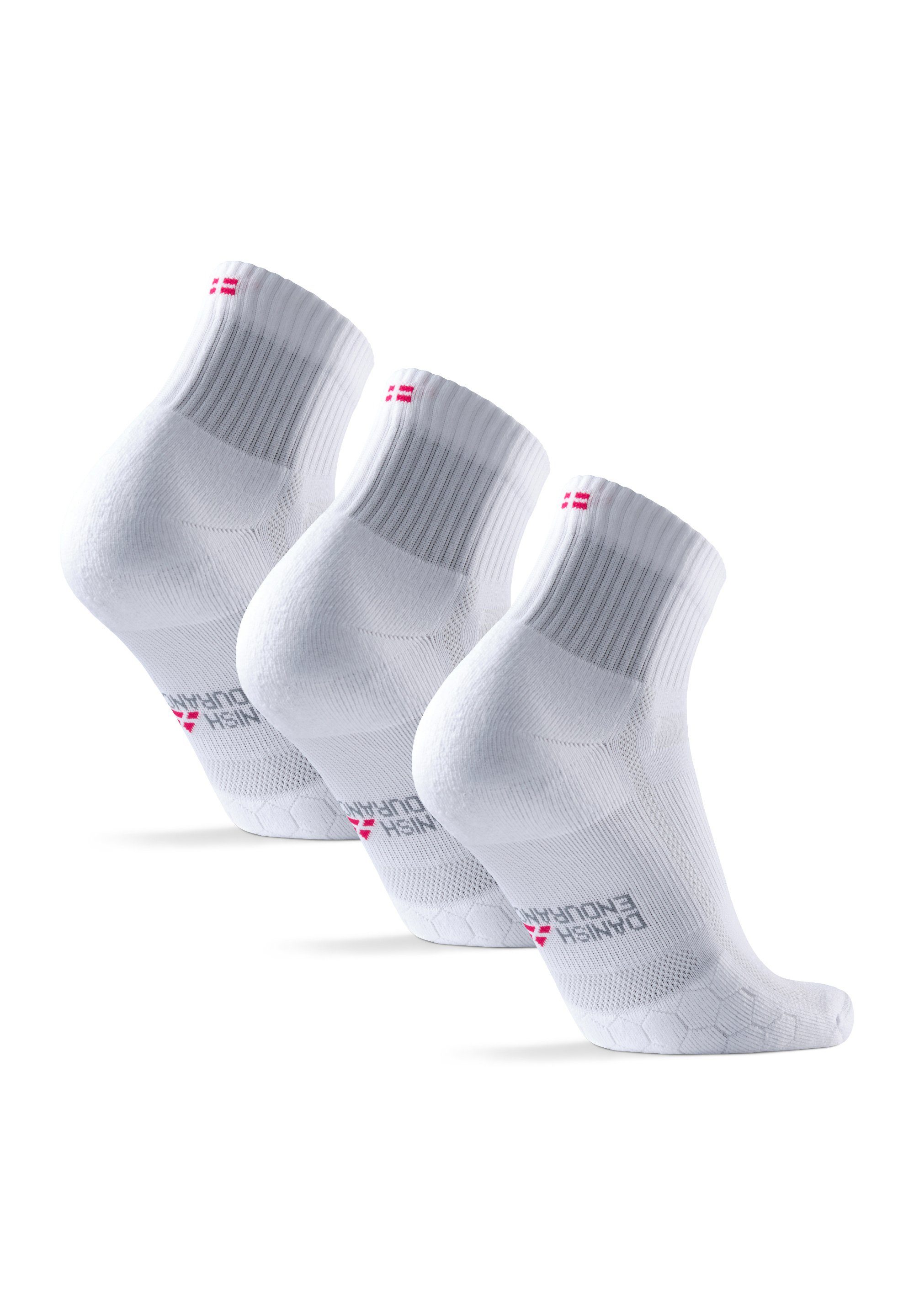 3-Paar) (Packung, DANISH Technisch Distance Laufsocken Running weiß Anti-Blasen, ENDURANCE Socks Long