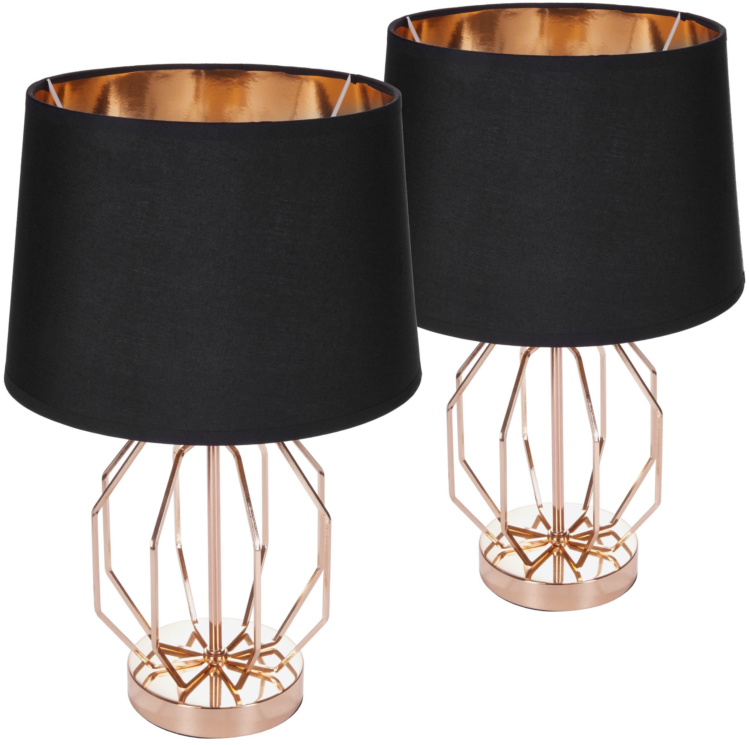 BRUBAKER Nachttischlampe Vintage Tischlampe Gold Gitter günstig online kaufen