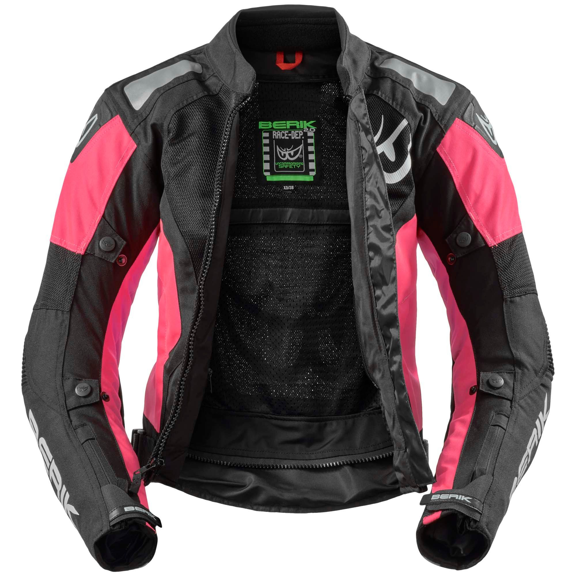 Berik Motorradjacke Vephe Damen Motorrad Textiljacke herausnehmbares Innenfutter