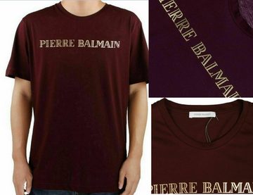 Balmain T-Shirt PIERRE BALMAIN MENS ICONIC TOP LOGOSHIRT GOLD LOGO ICON SHIRT KURZARM