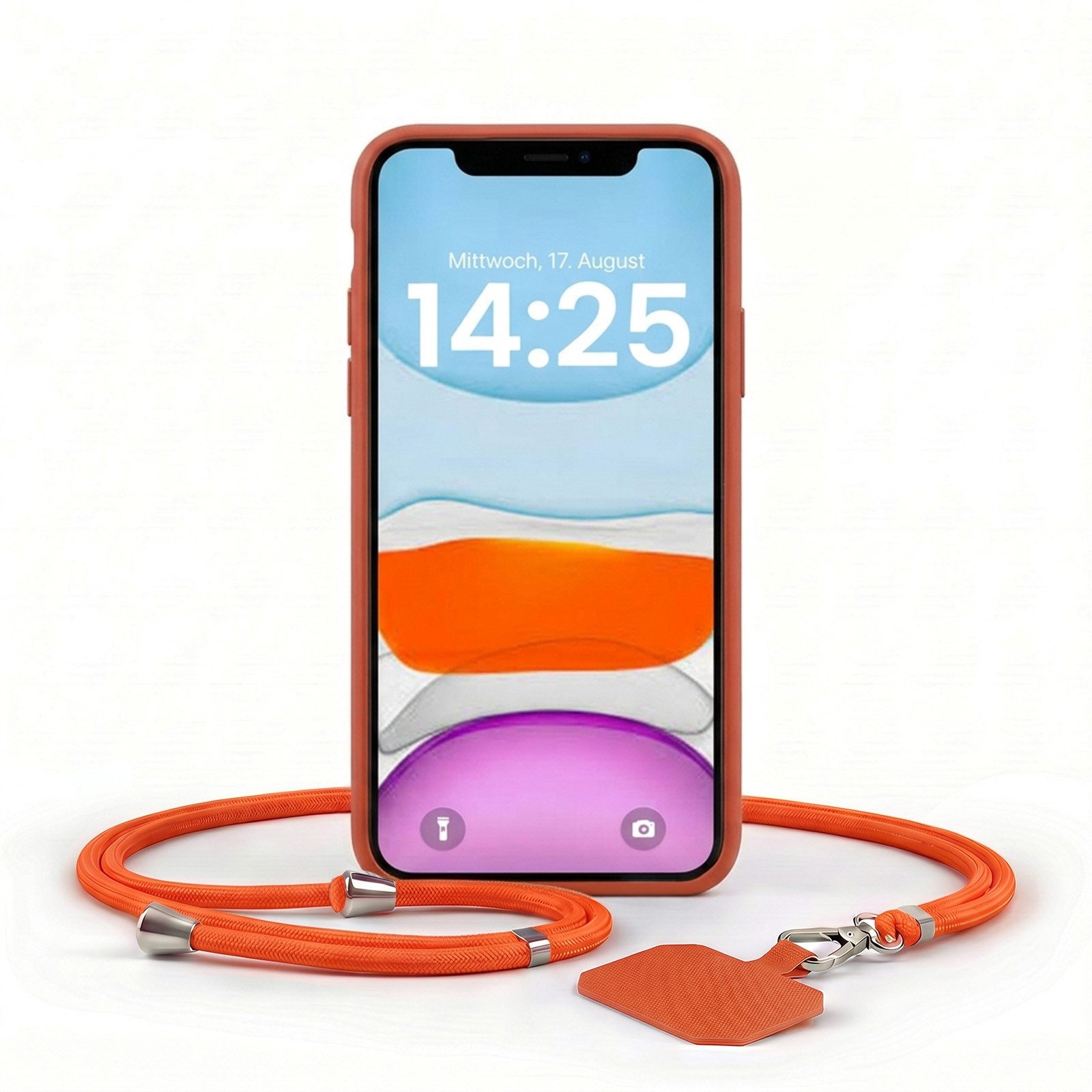 Handyhülle SoftGrip Cover Hülle mit Trageband für Apple iPhone 11 6.1 Zoll, 6.1, Handy Case Kameraschutz mit Handykette Handyband Umhängeband Lanyard