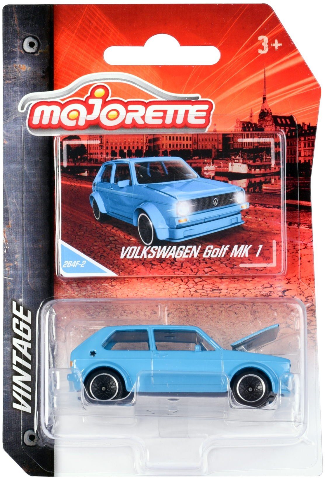 majORETTE Spielzeug-Auto Spielzeugauto Vintage VW Golf MK1 blau 212052010Q12