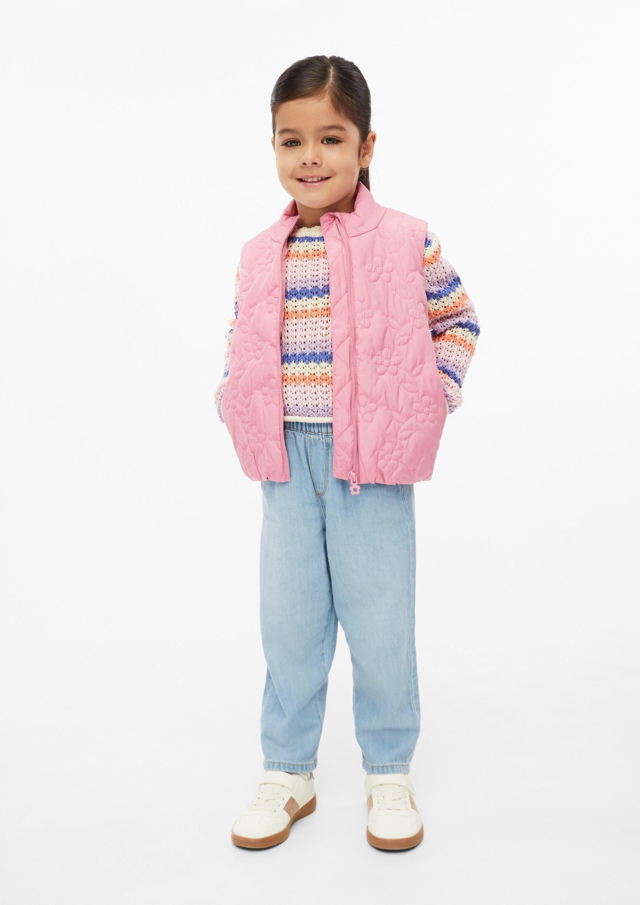 s.Oliver Outdoorjacke Outdoor-Weste Leicht wattierte Weste mit Stehkragen und Blumenmuster