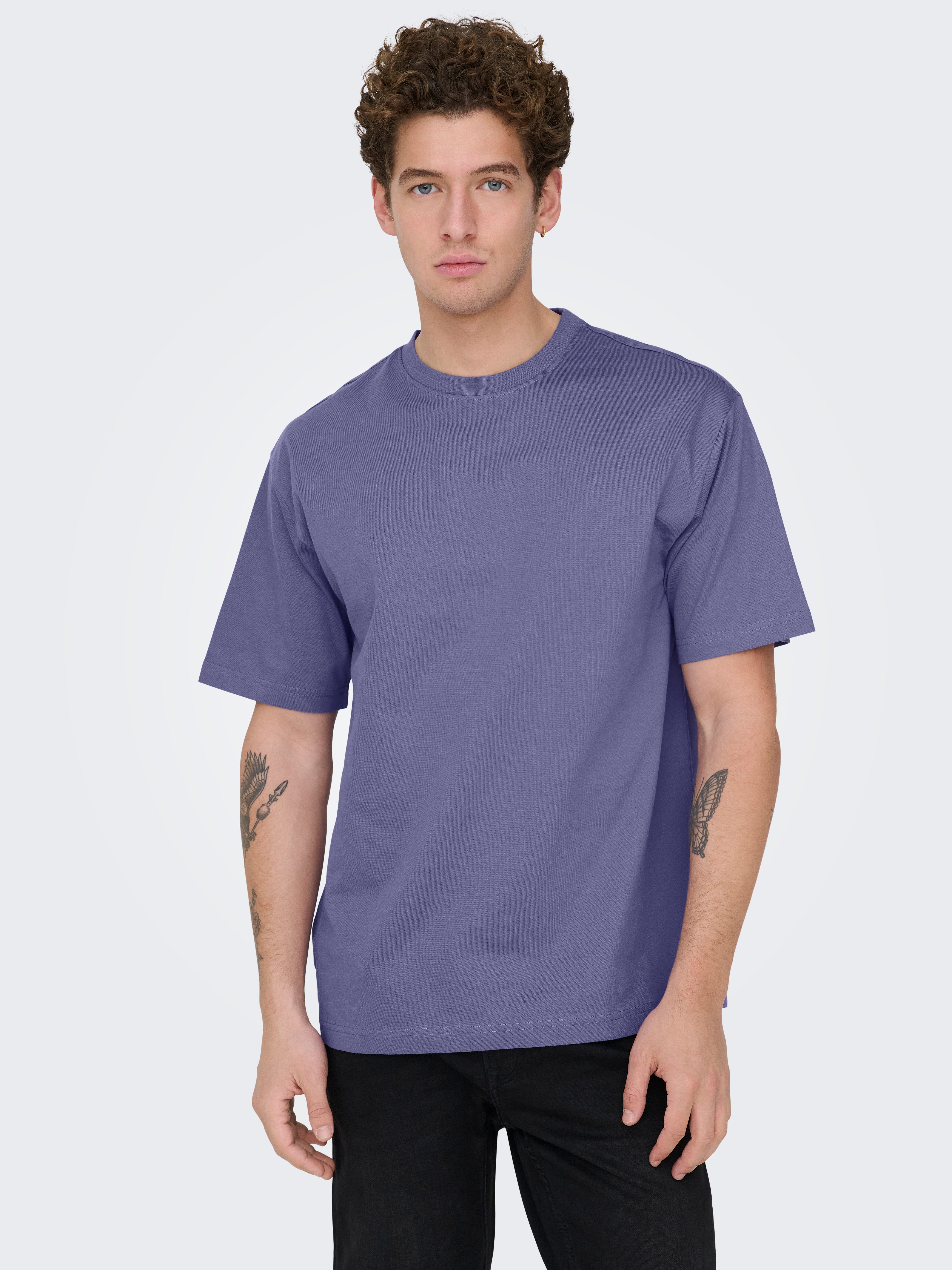 ONLY & SONS Rundhalsshirt ONSFRED RLX SS TEE Baumwolle, relaxed fit
