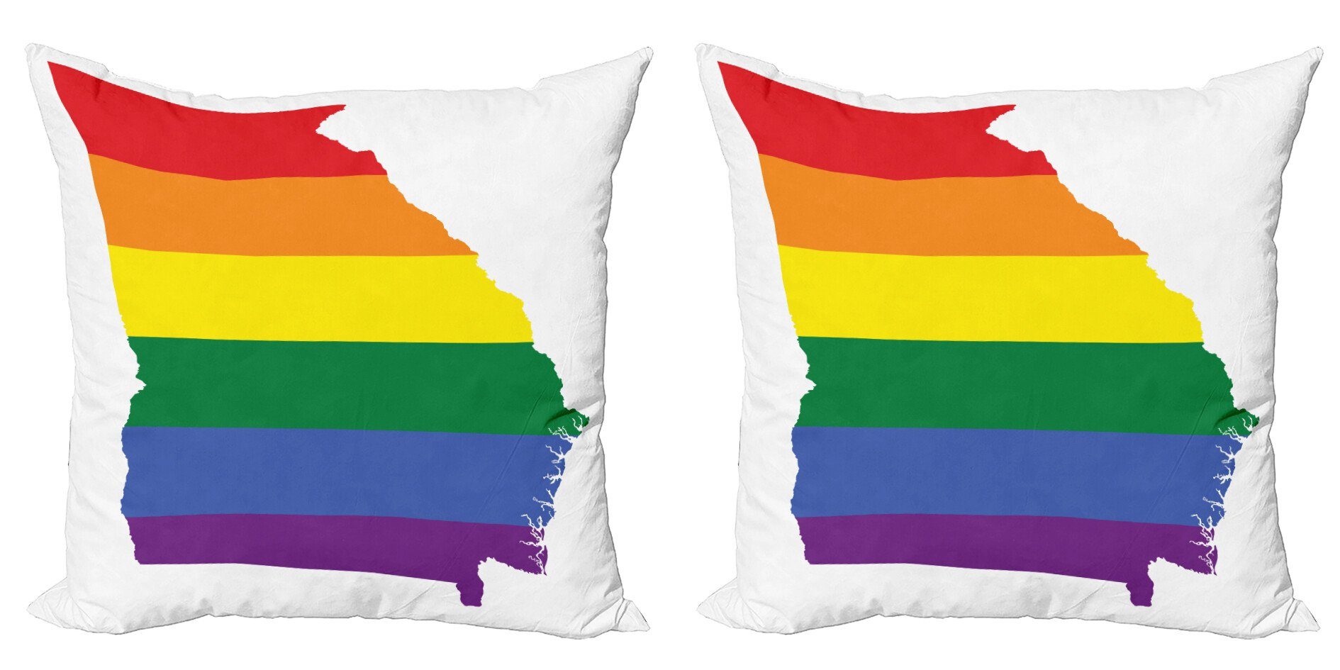 Kissenbezüge Modern Accent Doppelseitiger Digitaldruck, Abakuhaus (2 Stück), Georgia Bunte Streifen Homosexuell Pride