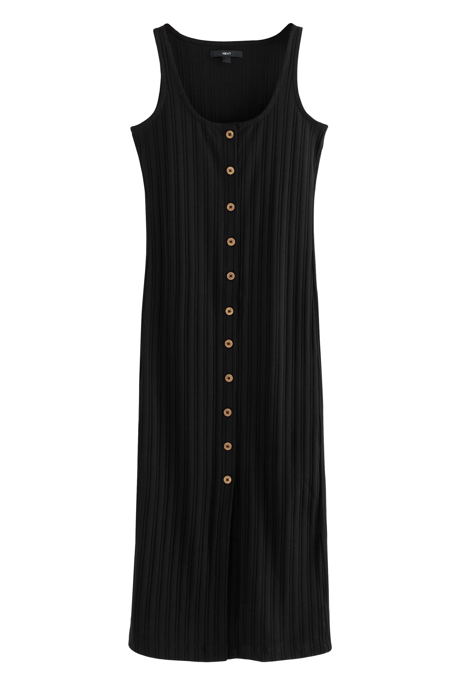 Next Midikleid Geripptes Midikleid mit eckigem günstig online kaufen