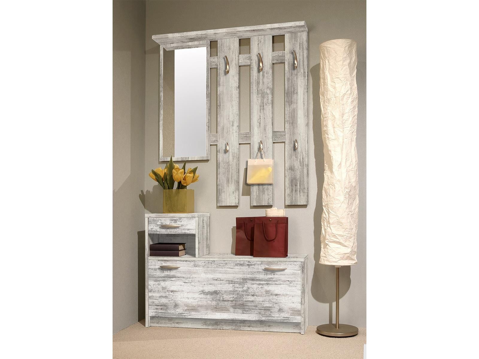 PREISBRECHER Garderoben-Set Selene, (3-St), in Eiche Antik Nachbildung, B/H günstig online kaufen