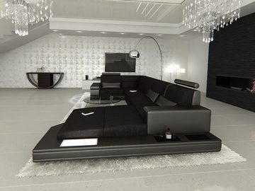 Sofa Dreams Wohnlandschaft Polster Stoffsofa Couch Messana U Form Stoff Sofa, Schlaffunkton, Bettfunktion, LED