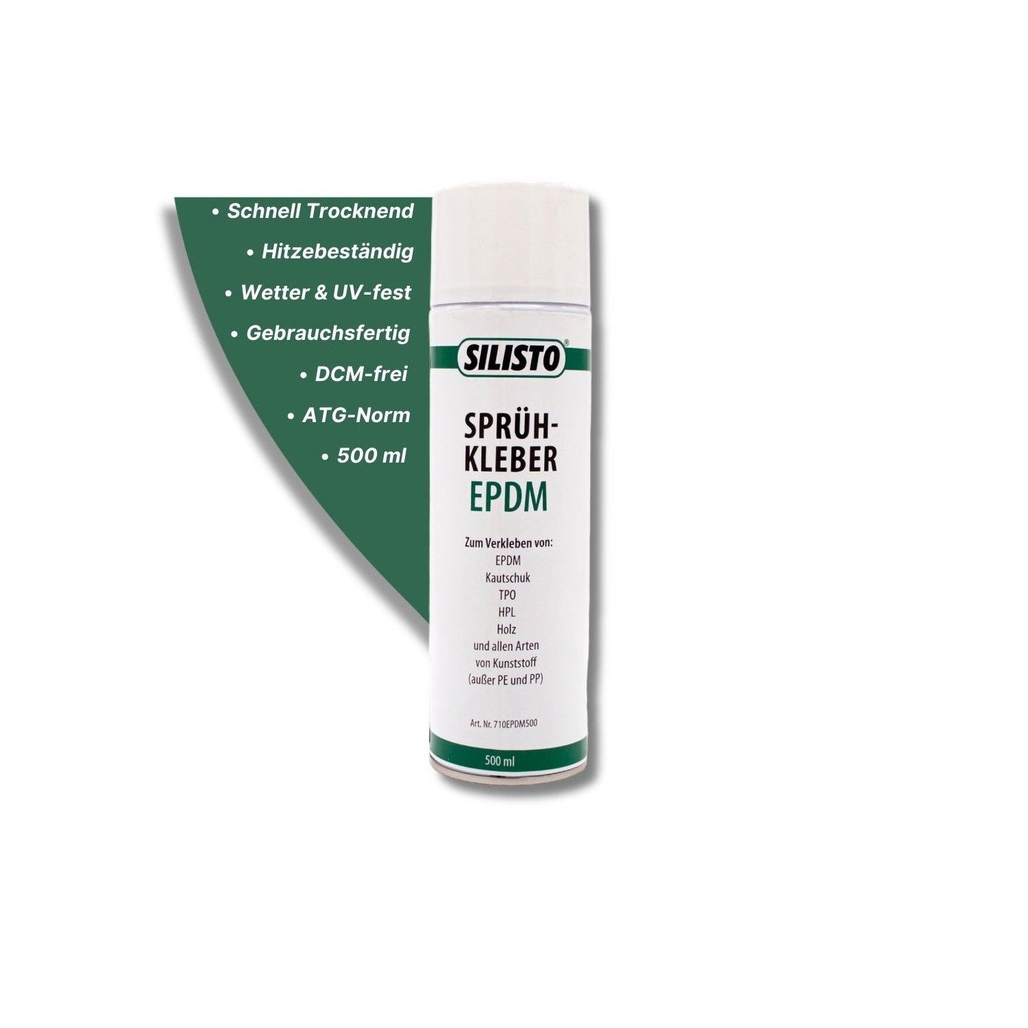 Silisto Montagekleber Sprühkleber EPDM Textilkleber extra stark 500 ml, universell einsetzbar, gebrauchsfertig, hitzebeständig