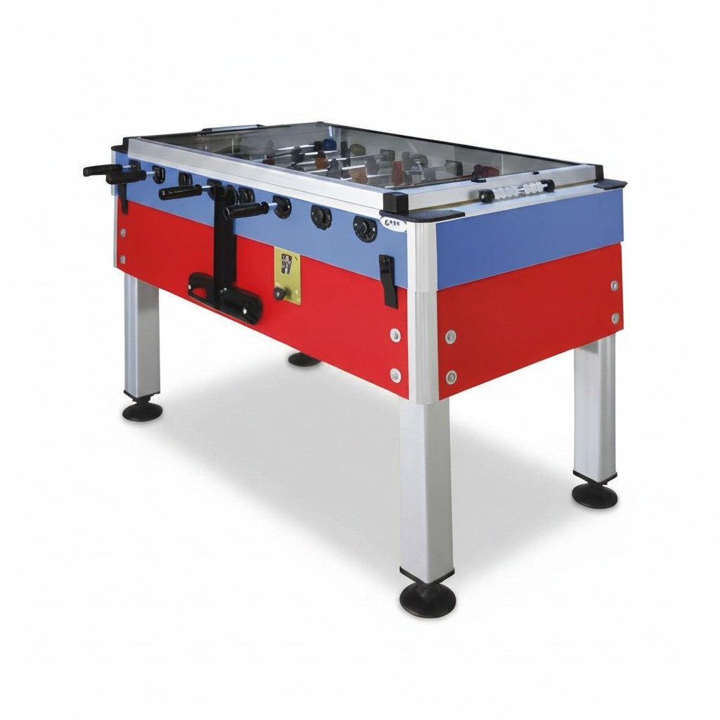 Xlmoebel Kickertisch Tischfußballtisch XLMOEBEL Rot Aluminium MDF mit Glasabdeckung (Kickertisch, 1-tlg., Kickertisch), Made in Europa