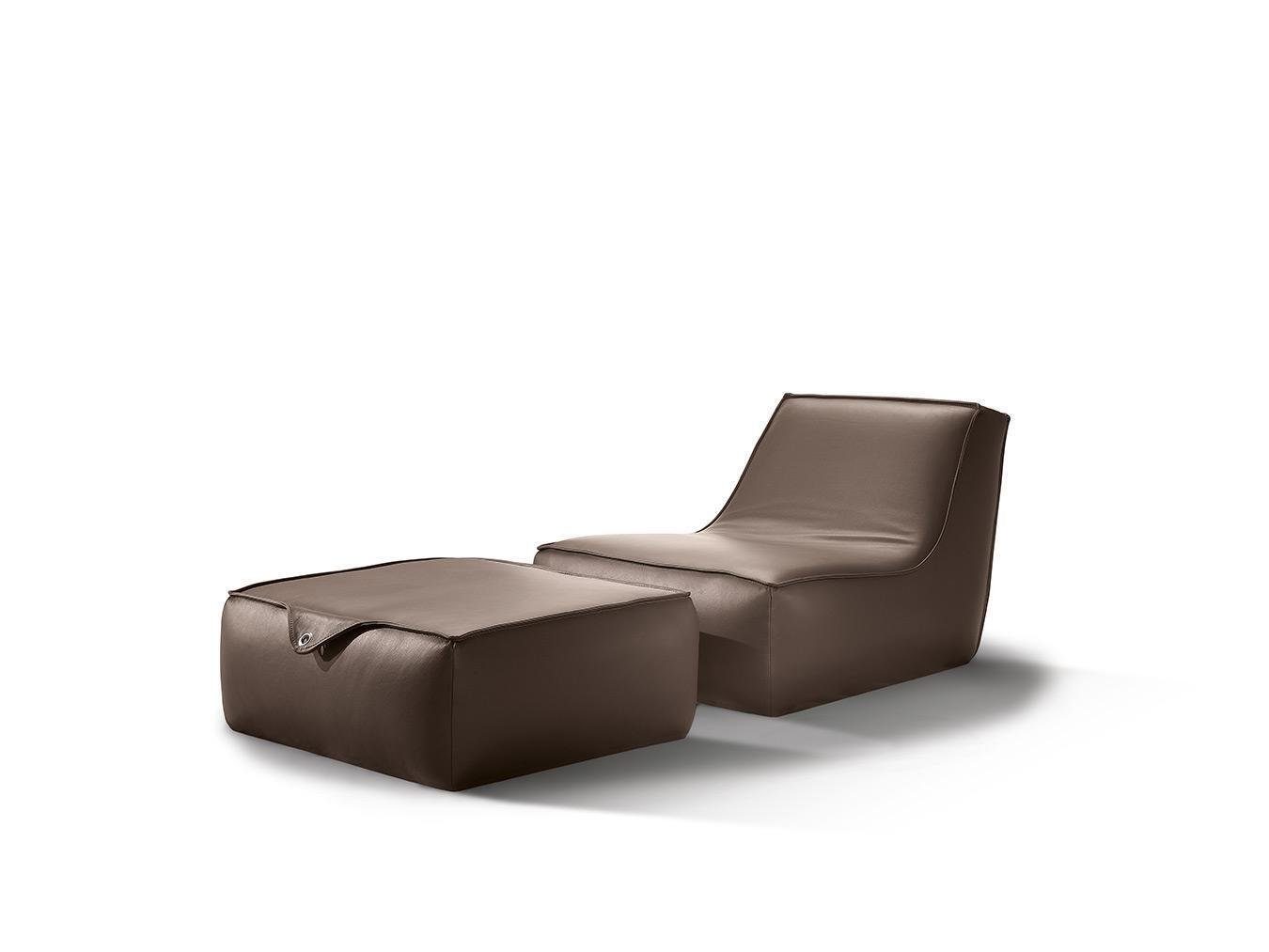 Einsitzer Luxus Design JVmoebel Leder Sessel Einsitzer Sessel Hocker Möbel Grau Modern