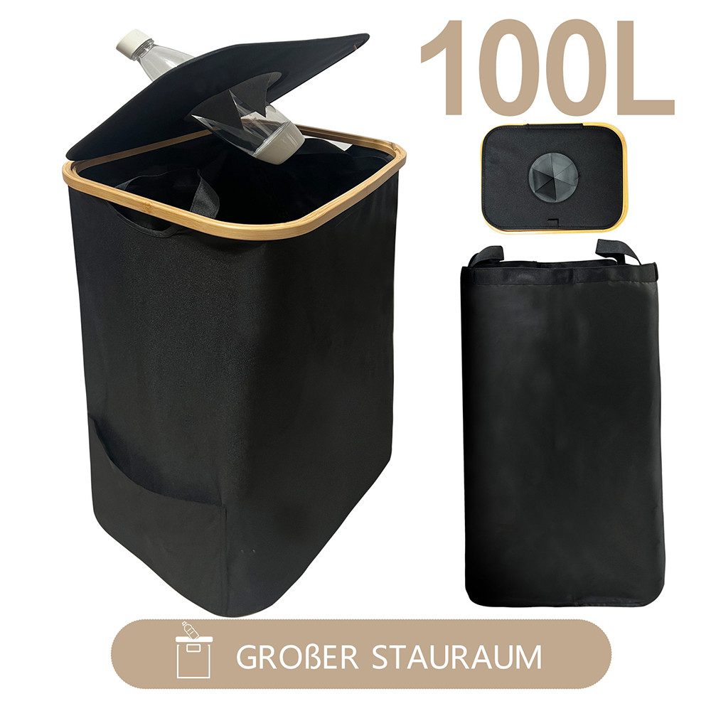 WAOHO Flaschensammler Flaschenkorb Organizer,Faltbar Pfandflaschen Sammelbehälter 100L