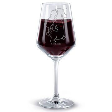 Mr. & Mrs. Panda Rotweinglas Papa Bär - Transparent - Geschenk, Schwester, Geburtstag, Vatertag, W, Premium Glas, Unikat durch Gravur