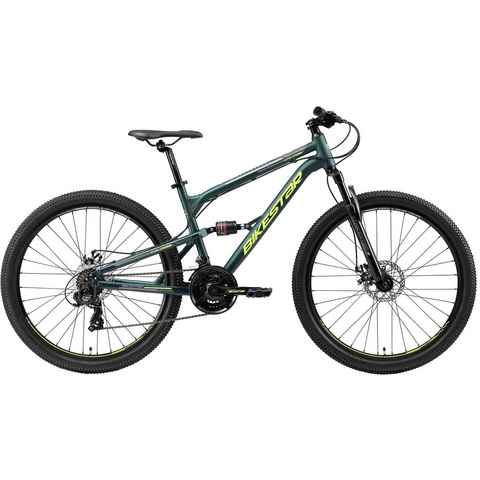 Bikestar Mountainbike, 21 Gang Shimano RD-TY300 Schaltwerk, Kettenschaltung, für Damen und Herren, Kettenschaltung