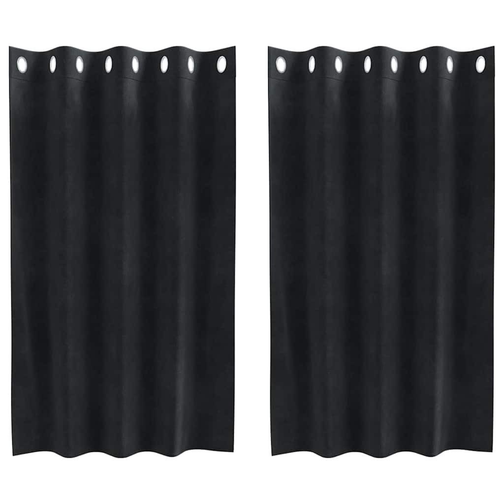 vidaXL Vorhang Verdunkelungsvorhänge 2 pcs Schwarz 140 x 140 cm Samt (2 St), Samt