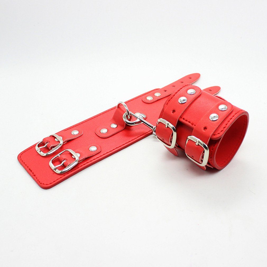 Kunstleder aus Handfessel Handfesseln Packung, mit 2-tlg. Rot, PVC doppelter Schnalle