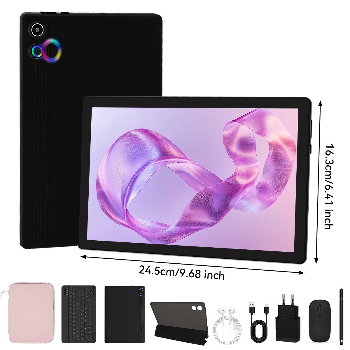 BUFO 10,1'', 64GB, mit Tastatur Stift Maus Hülle, Android 15/16, WiFi 6 Tablet (10", 64 GB, Android 16, WiFI 6, HD IPS, 24(3+21)GB RAM, mit Tastatur/Stift/Maus/Hülle/Kopfhörer)