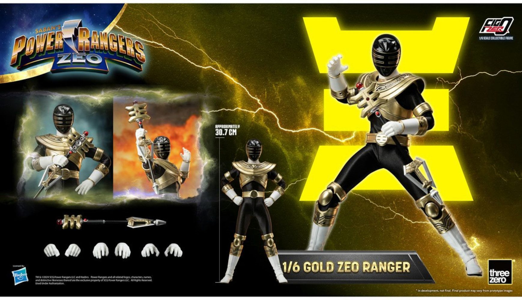 ThreeZero Actionfigur FigZero Saban's Power Rangers Zeo 1/6 Gold Zeo Ranger 30 cm Actionfigu