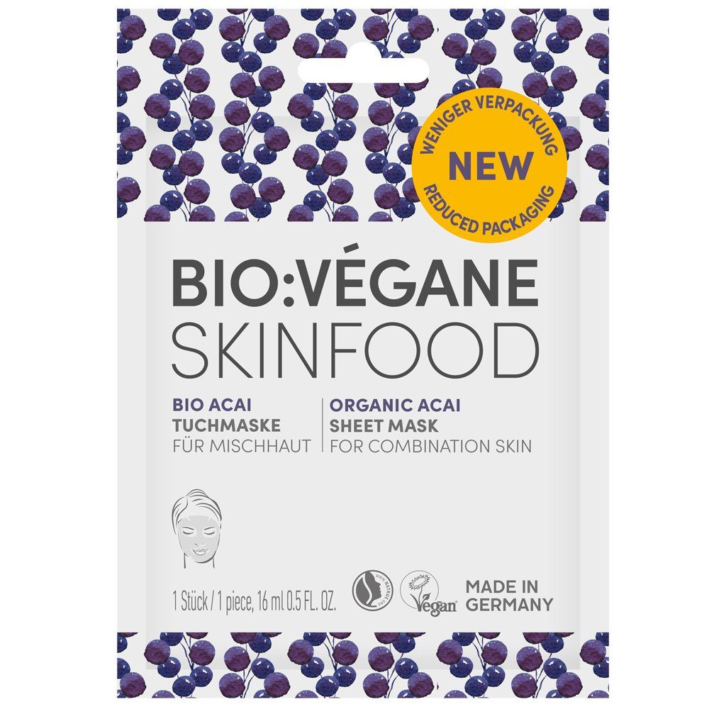 Bio Végane Gesichtsmaske Bio Acai, 16 ml | Gesichtsmasken