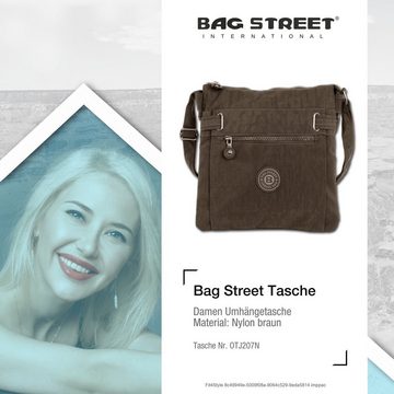 BAG STREET Umhängetasche Bag Street Damentasche Umhängetasche (Umhängetasche), Umhängetasche Nylon, braun ca. 26cm x ca. 27cm